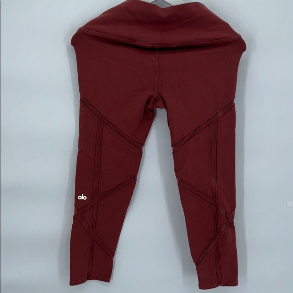 Alo Yoga High Waist Sculpt Mesh Leggings Rust Brown Size M - Picture 5 of 8
